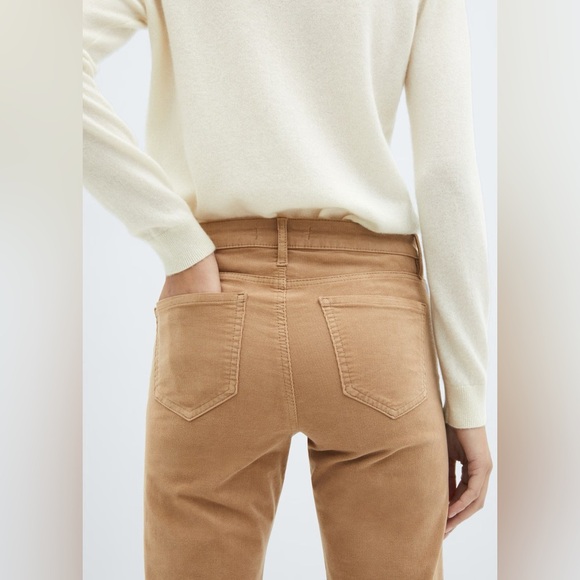 MANGO - Women’s Mid-Rise Corduroy Flared Trousers/ Pants - Tan - Size 1 - Picture 4 of 7